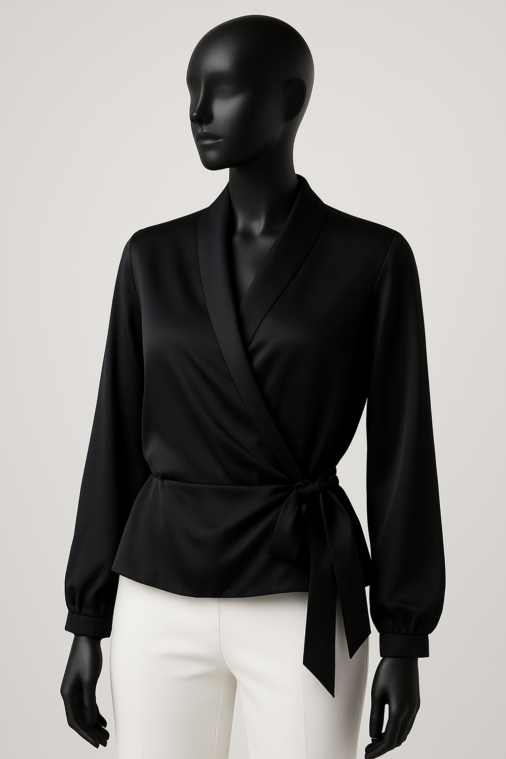 Ann Taylor Black Satin Blouse