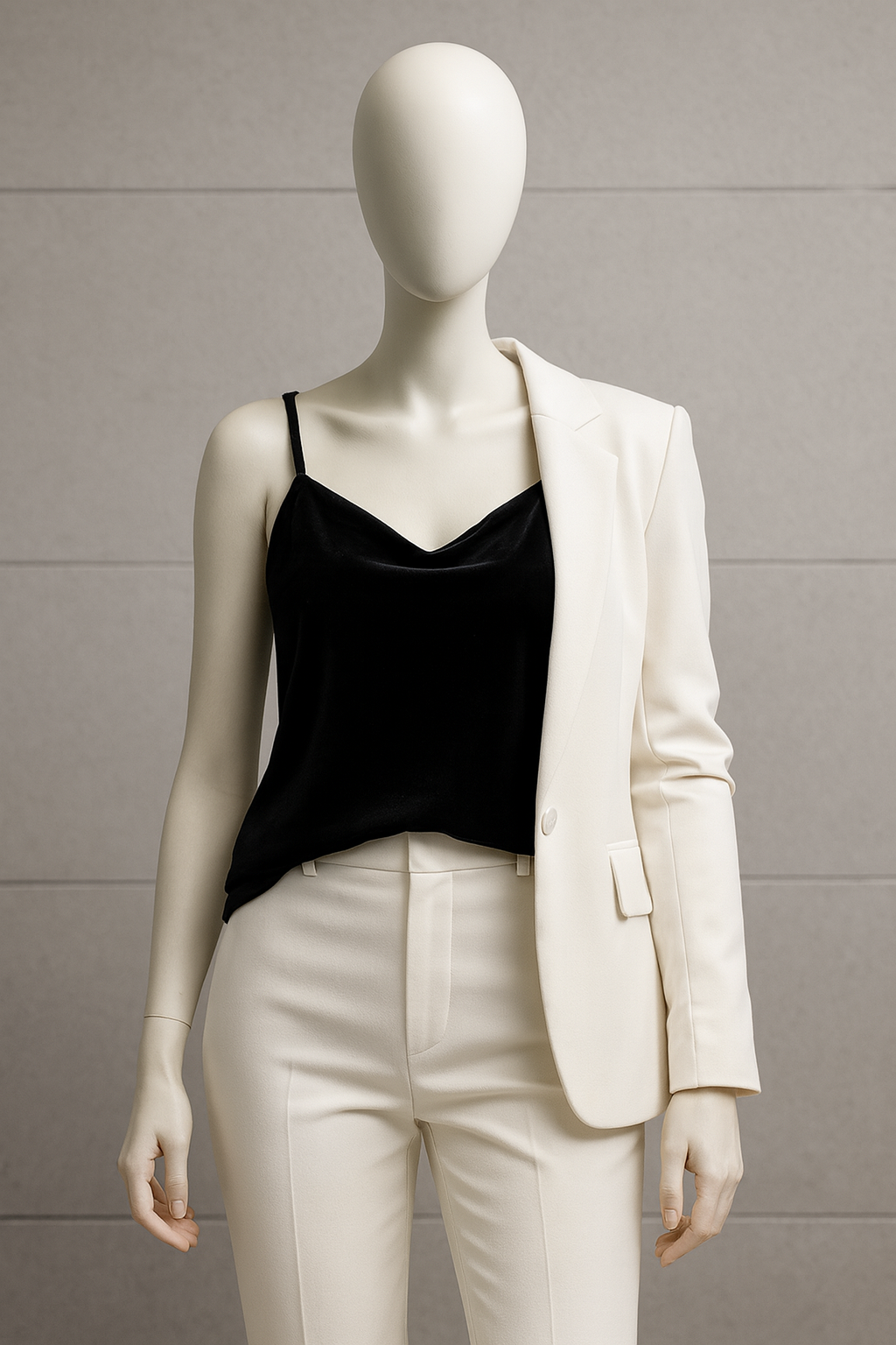 Banana Republic Black Velvet Cowl-Neck Top