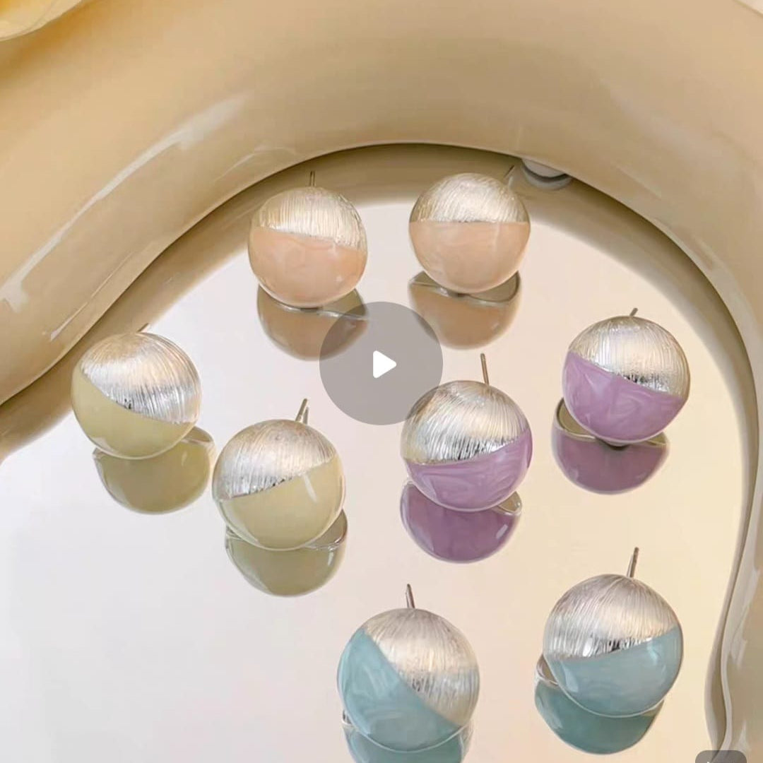 Bold Two-Tone Contemporary Stud Earrings