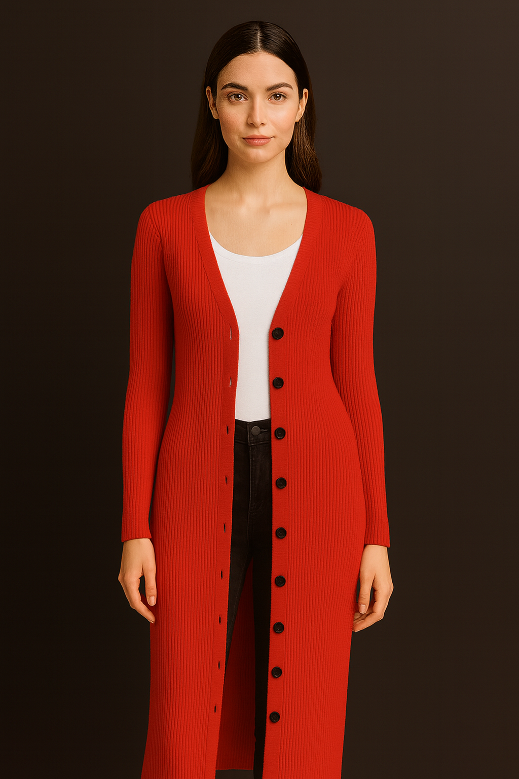 Forever 21 Longline Button-Down Cardigan Sweater