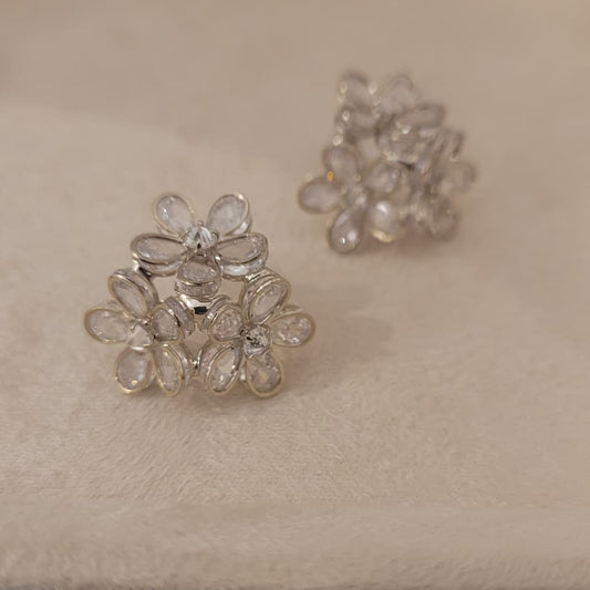Delicate Crystal Flower Cluster Earrings