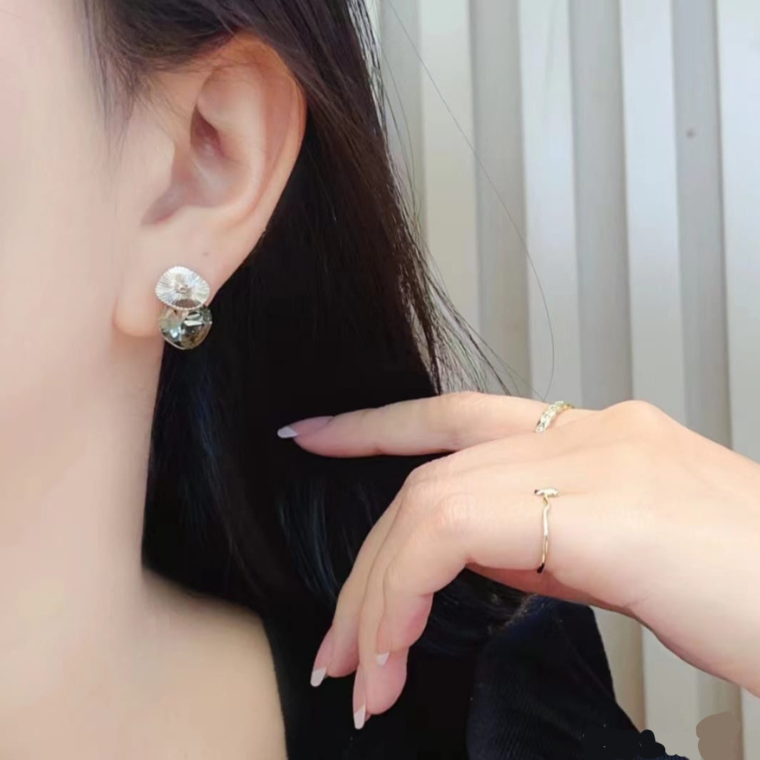 Forest Green Crystal Drop Earrings