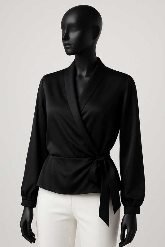 Ann Taylor Black Satin Blouse