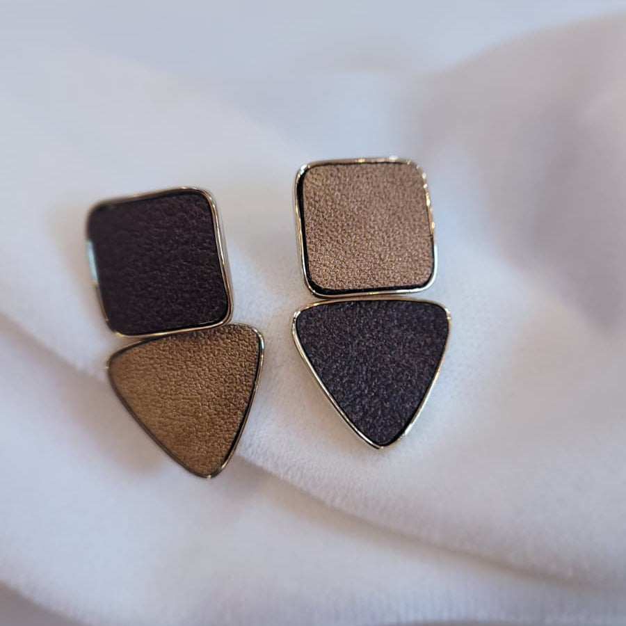 Chic Geometric Duo-Tone Earrings