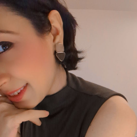 Chic Geometric Duo-Tone Earrings