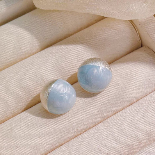 Chic Two-Tone Statement Stud Earrings