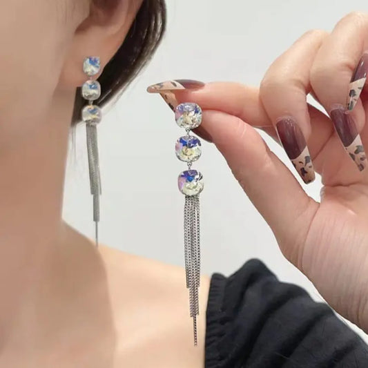 Aurora Borealis Crystal Tassel Drops
