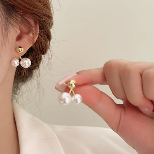 Double Pearl Multi-Wear Ear Jackets