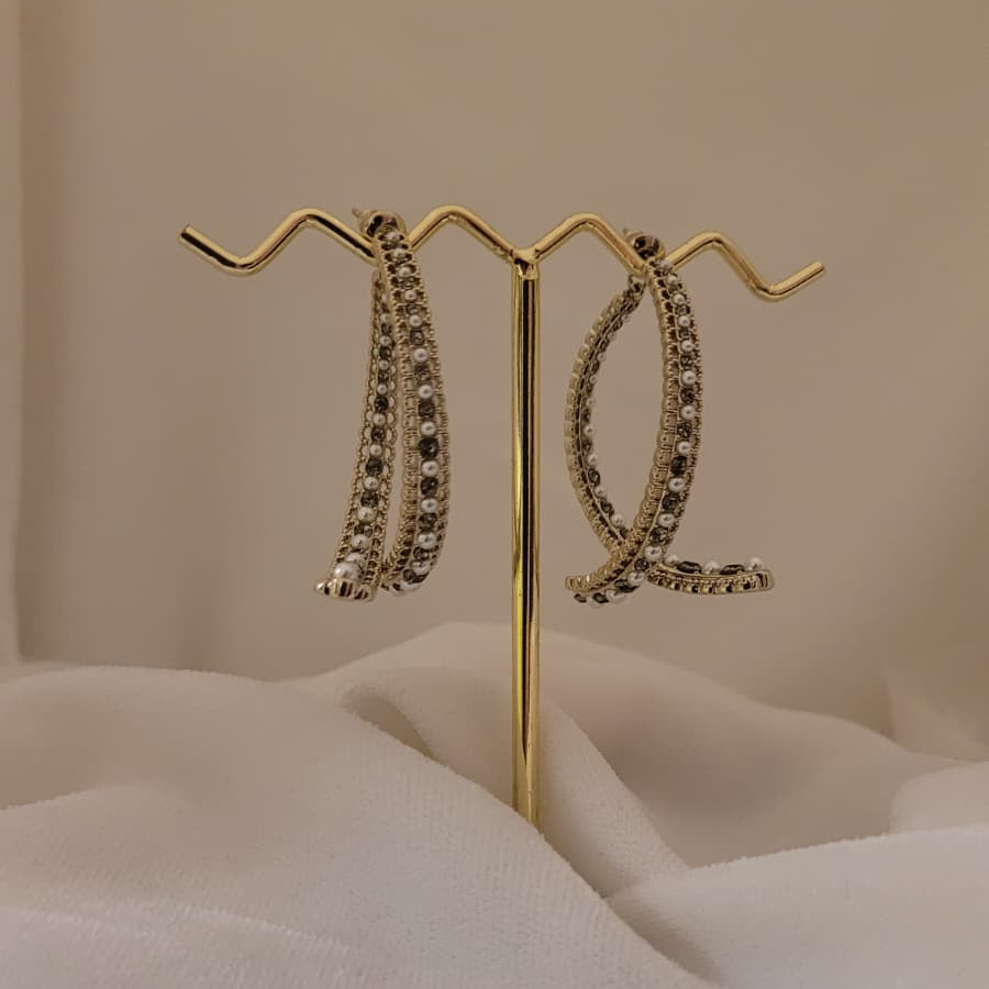 Elegant Front-and-Back Design Earrings