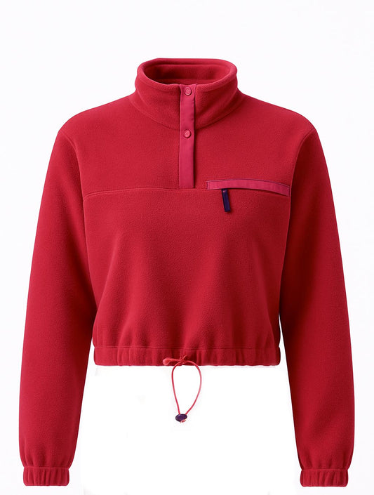 Forever 21 Cropped Fleece Pullover – Rust Red