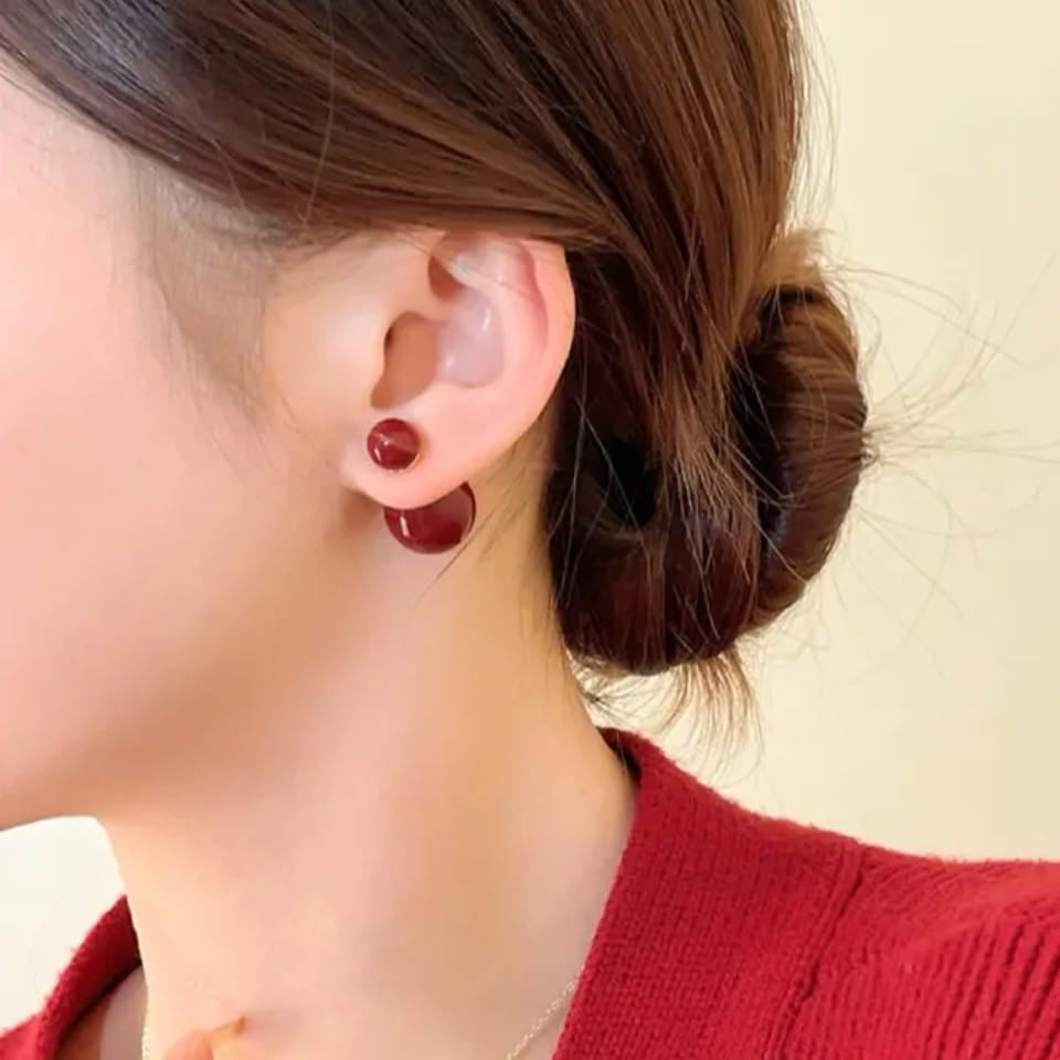 Maroon Double-Sided Versatile Studs