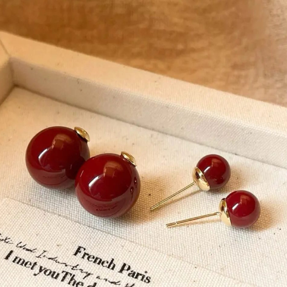 Maroon Double-Sided Versatile Studs