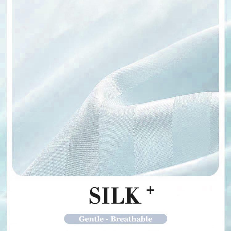 Sky Blue Stripe Silk Sleep Shirt