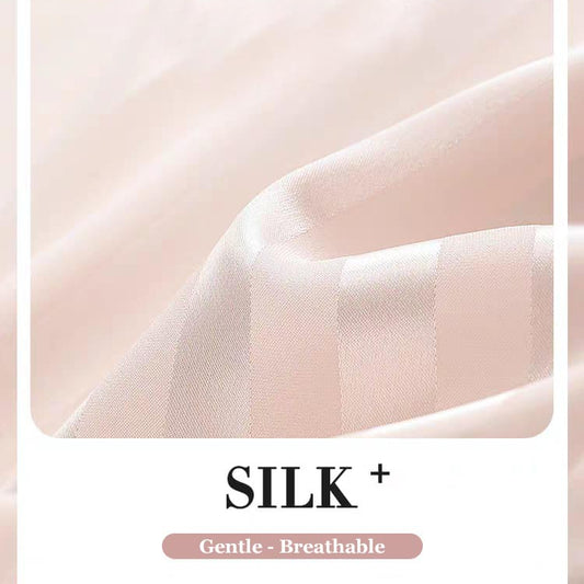 Blush Stripe Silk Sleep Shirt